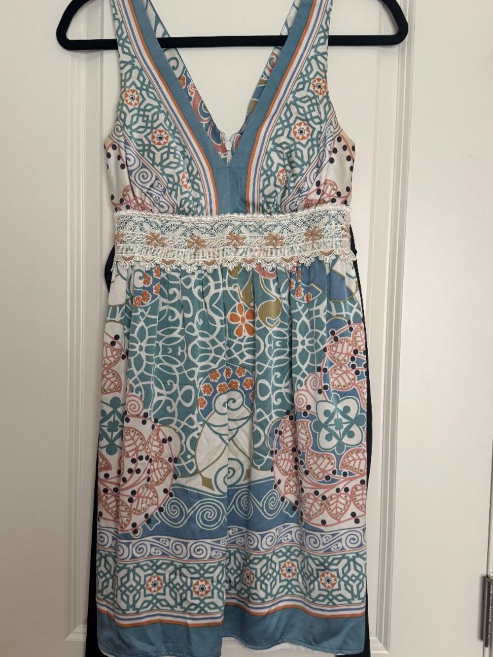 Single Dress Floral Medallion Print Sleeveless Midi Dress Size P
